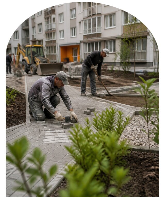 Благоустройство двора многоквартирного дома в Новокубанске